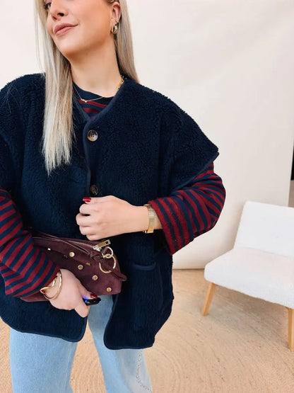 Demi Teddy Gilet Navy