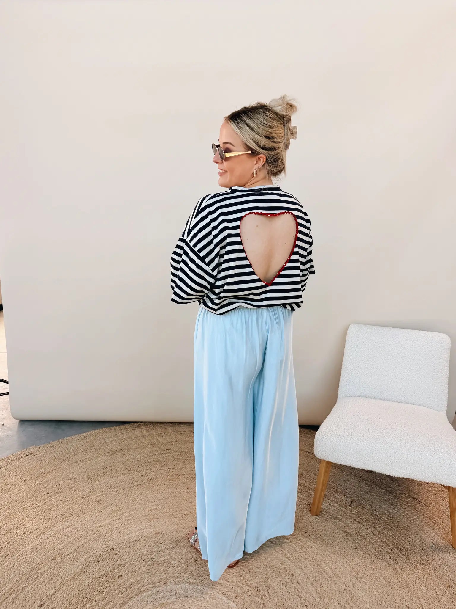 Holly Striped Shirt Marineblauw