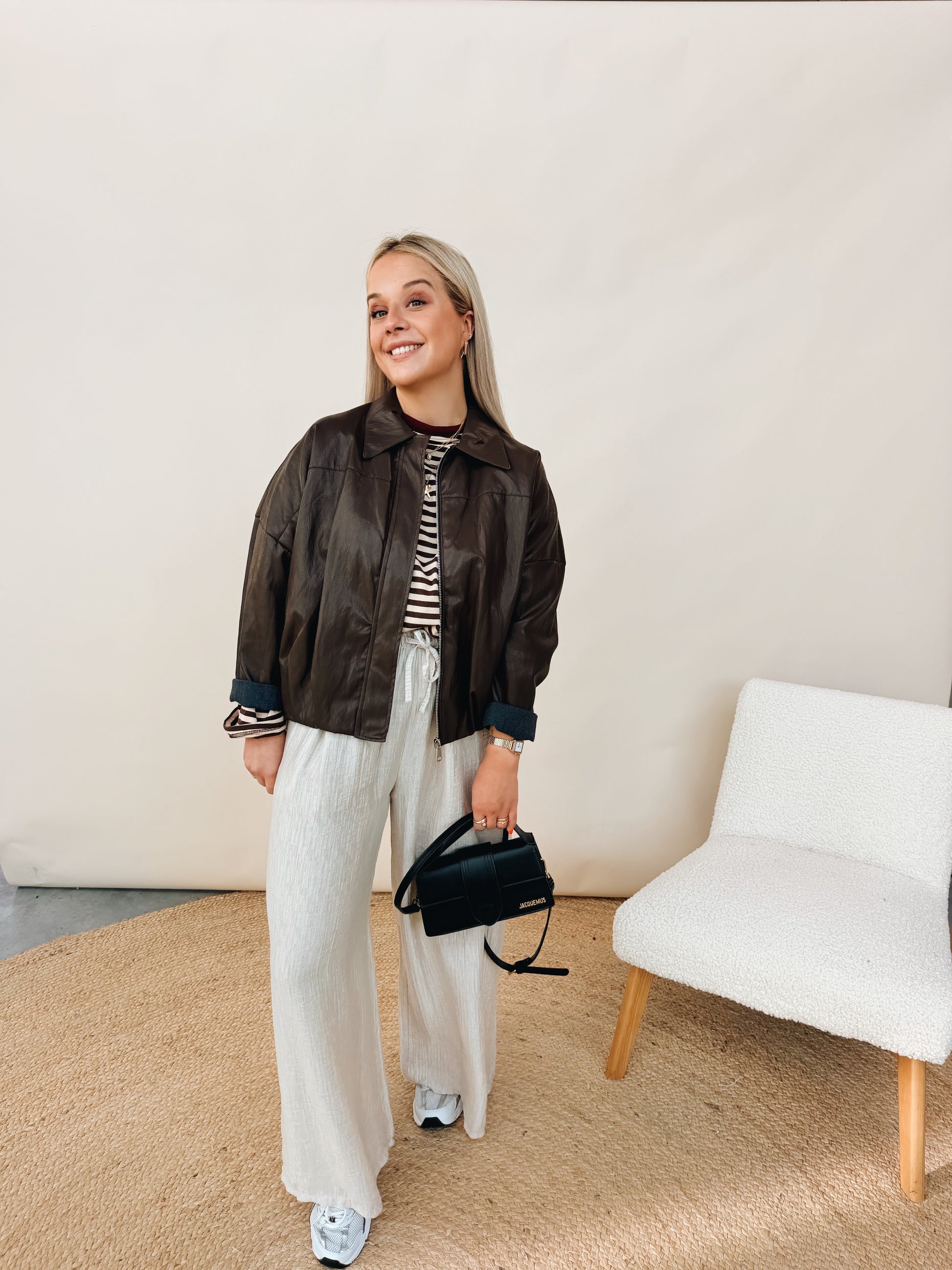Nour Leather Jacket Choco