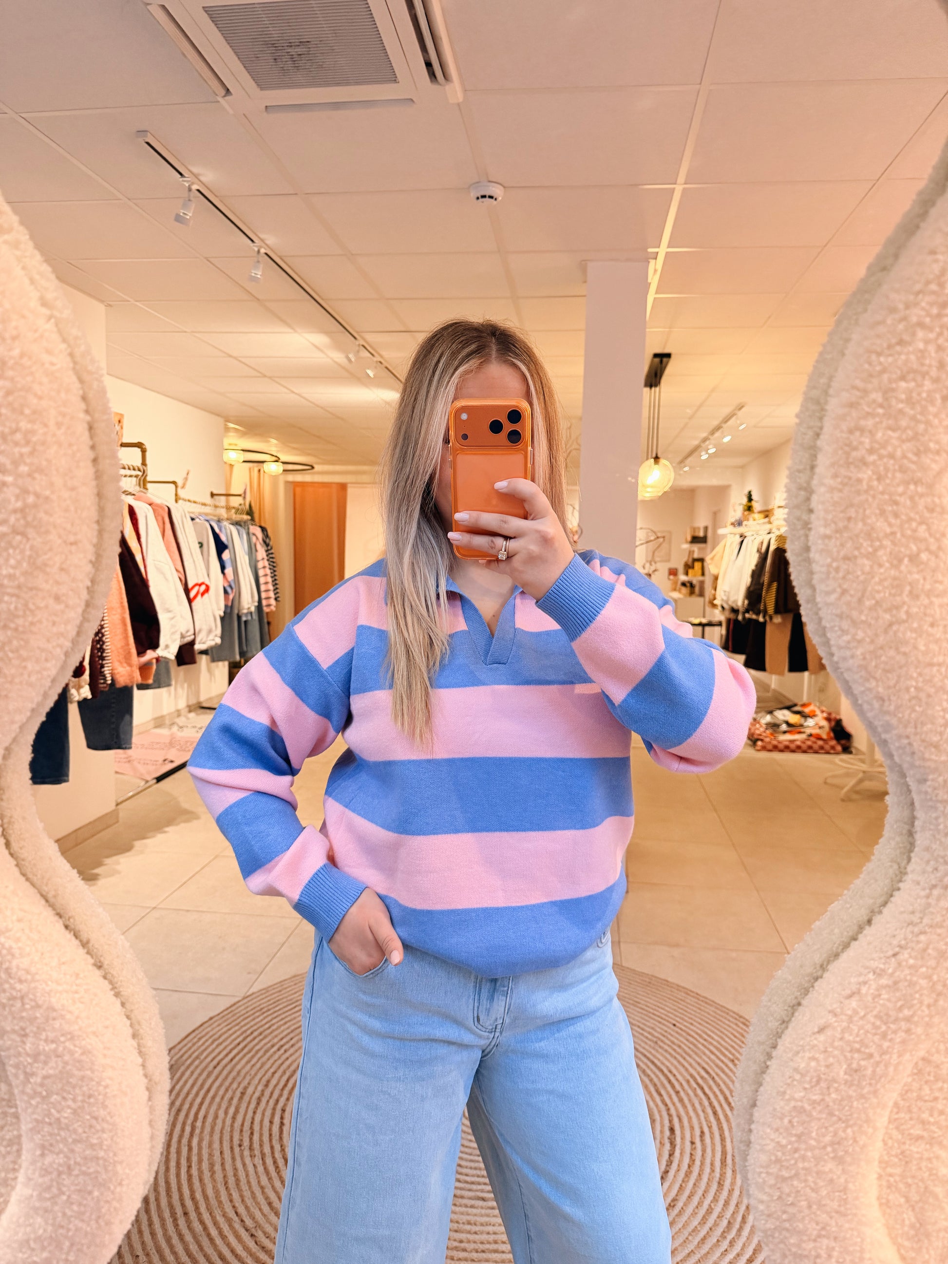 Rina Sweatshirt Blauw/Rose