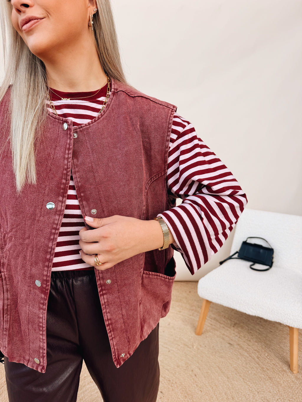 Romane Jeans Jacket Bordeaux