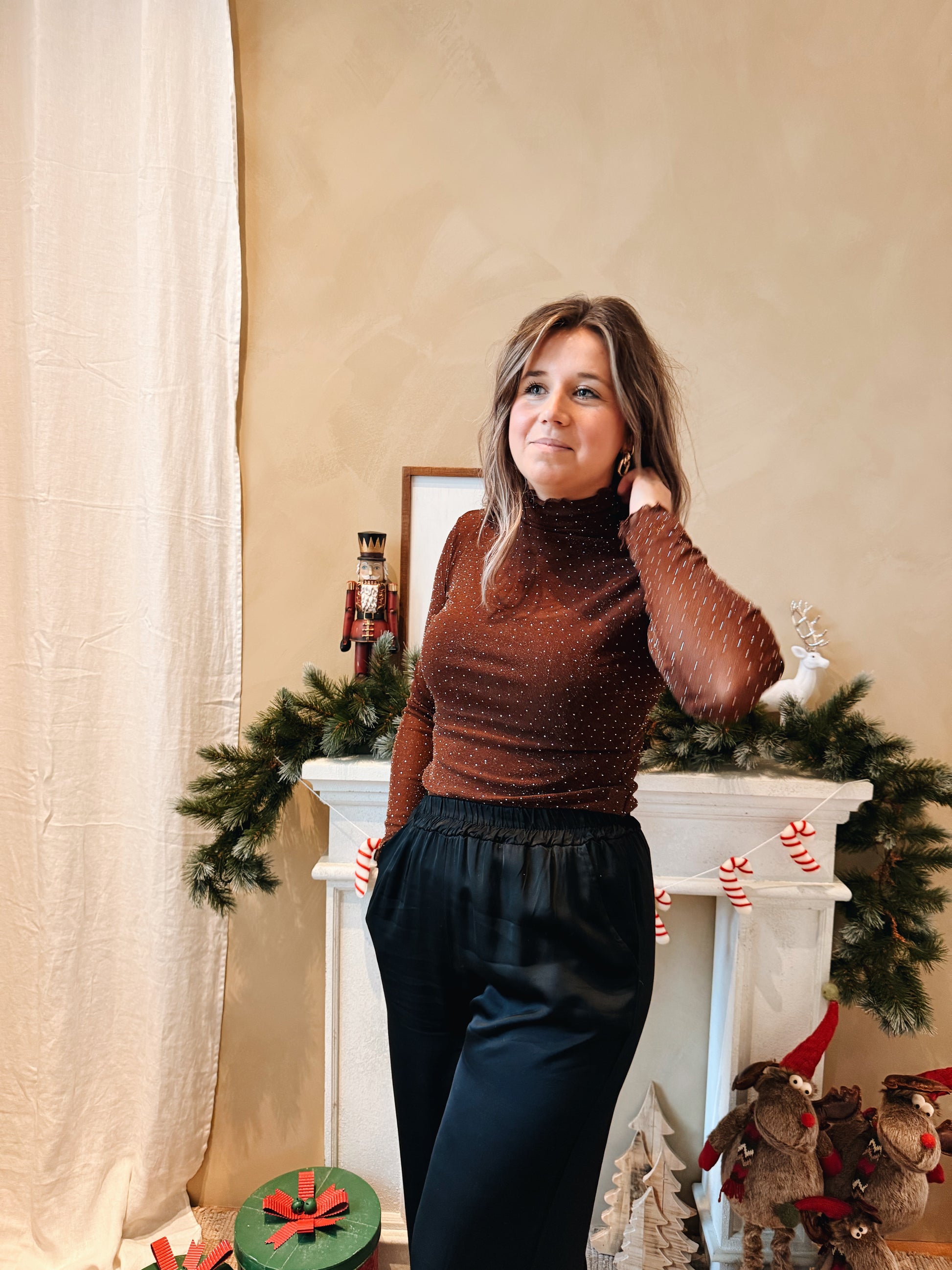 Sien Strass Top Choco