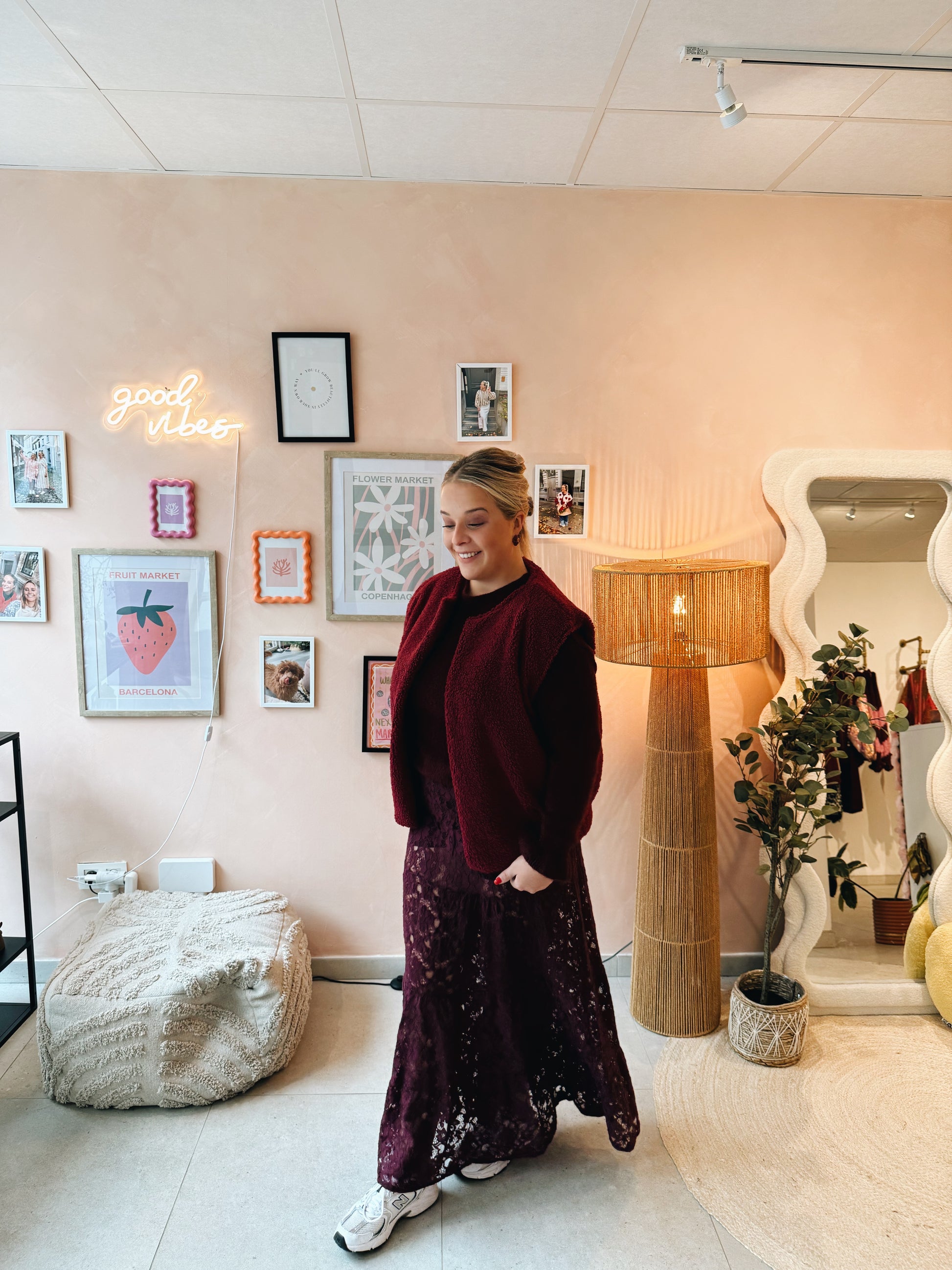 Louise Teddy Jacket Bordeaux