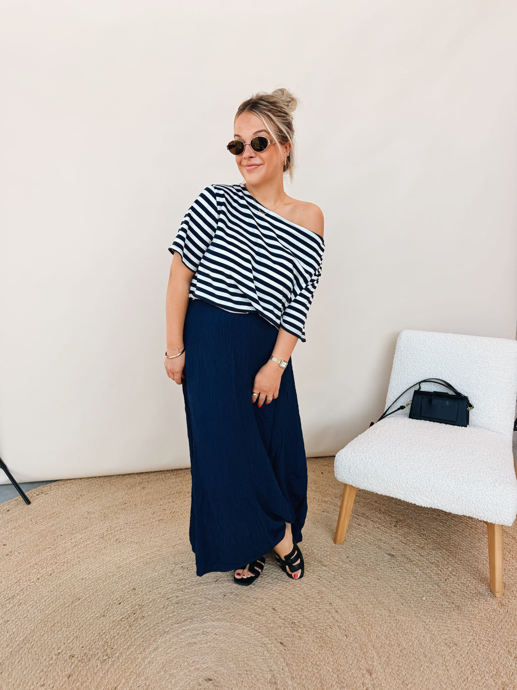 Loret Top Marineblauw