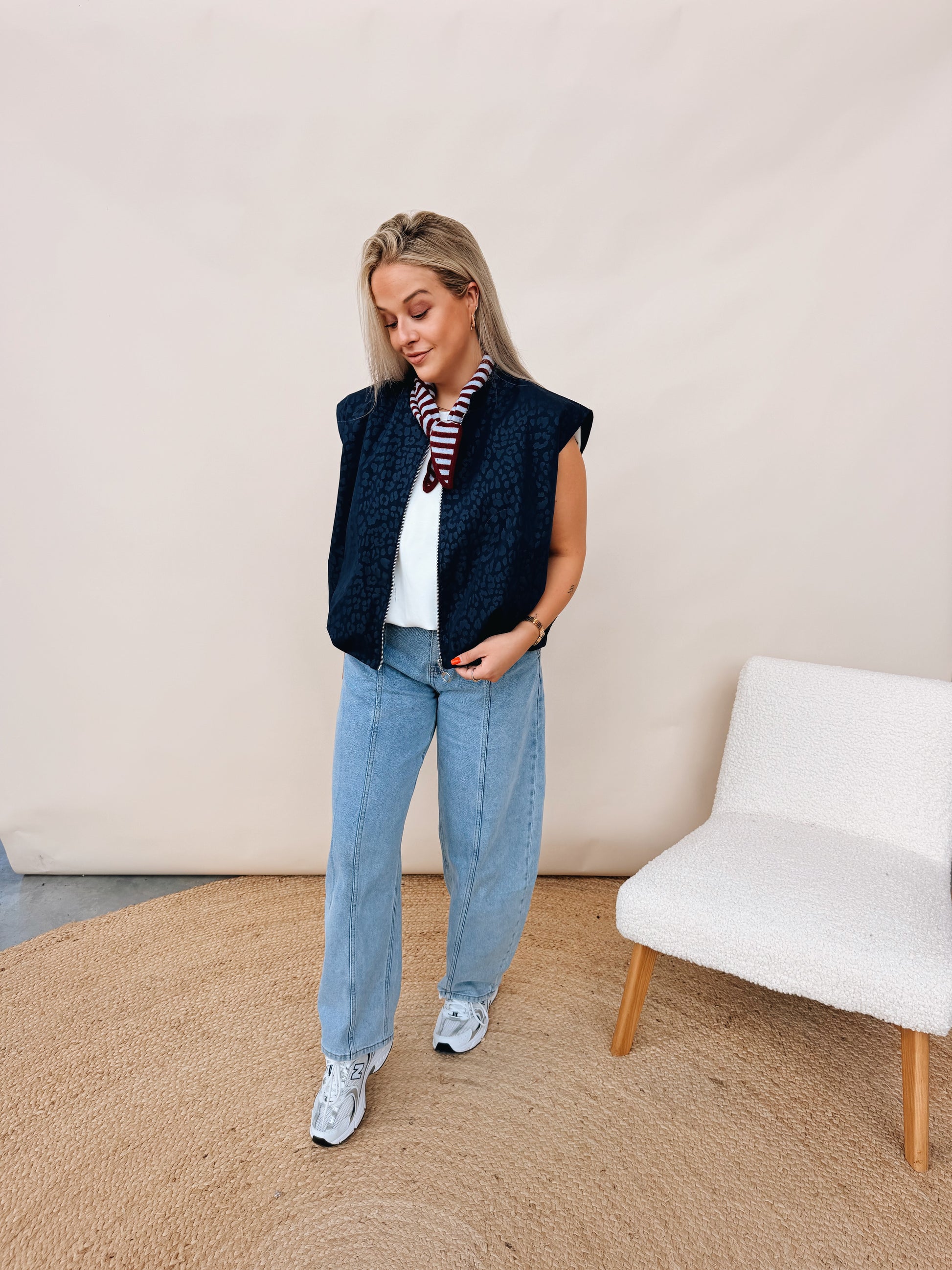 Gaëlle Leopard Jacket Navy