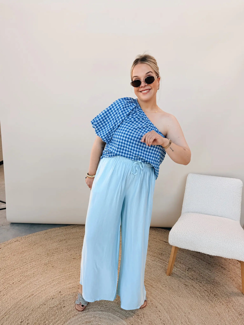 Francien Pantalon Babyblauw