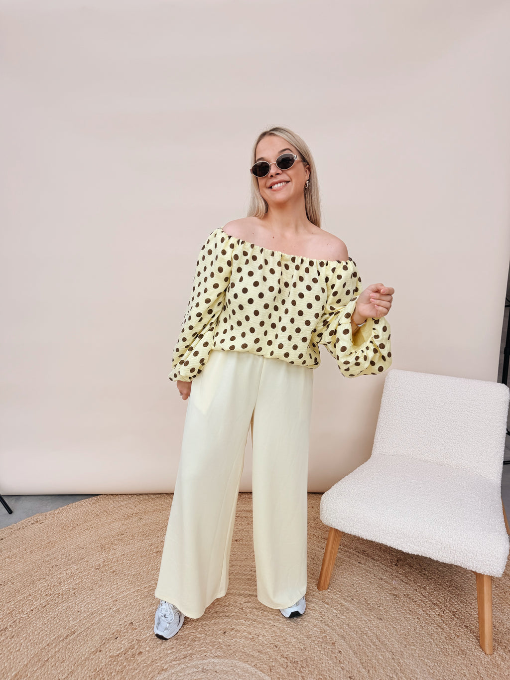 Claire Dot Top Geel