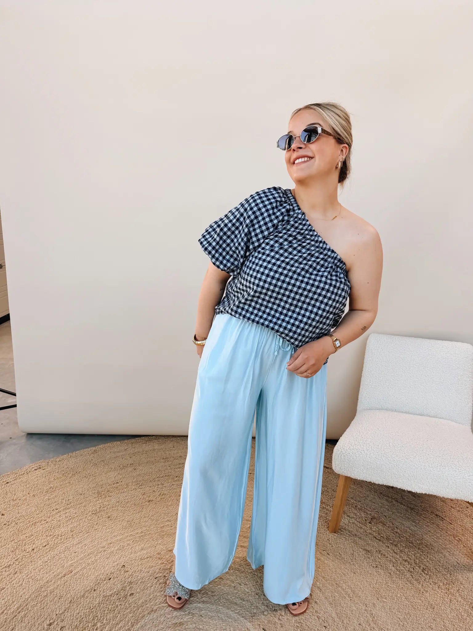 Marieke Off-Shoulder Top Marineblauw