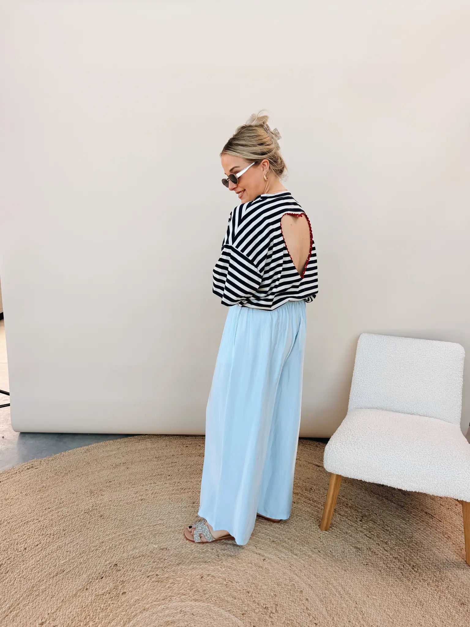 Holly Striped Shirt Marineblauw