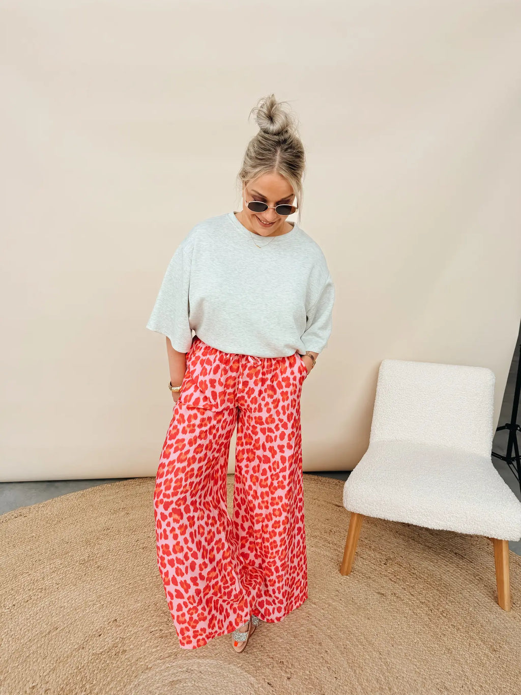 Valerie Leopard Pantalon Fuchsia