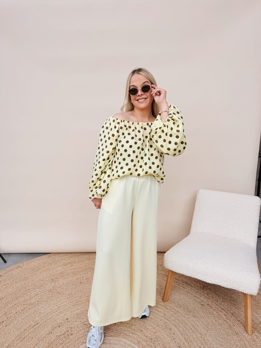 Claire Dot Top Geel