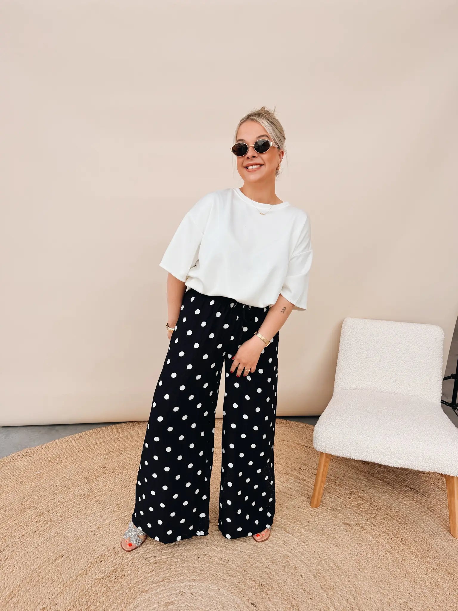 Celeste Dot Pantalon Zwart