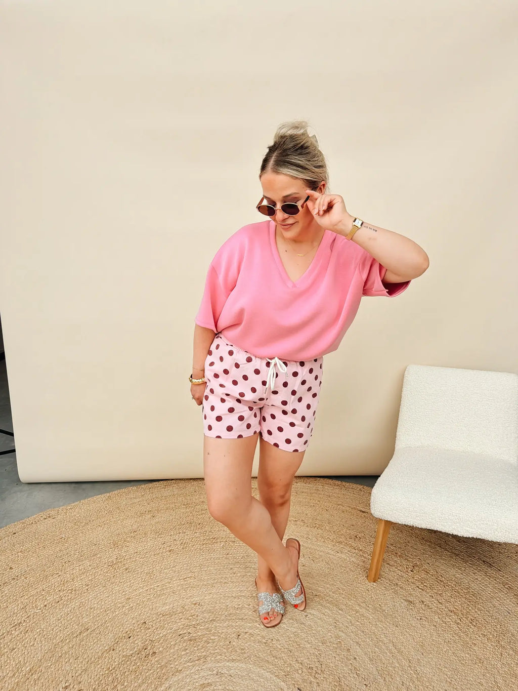 Nina Dot Short Roze