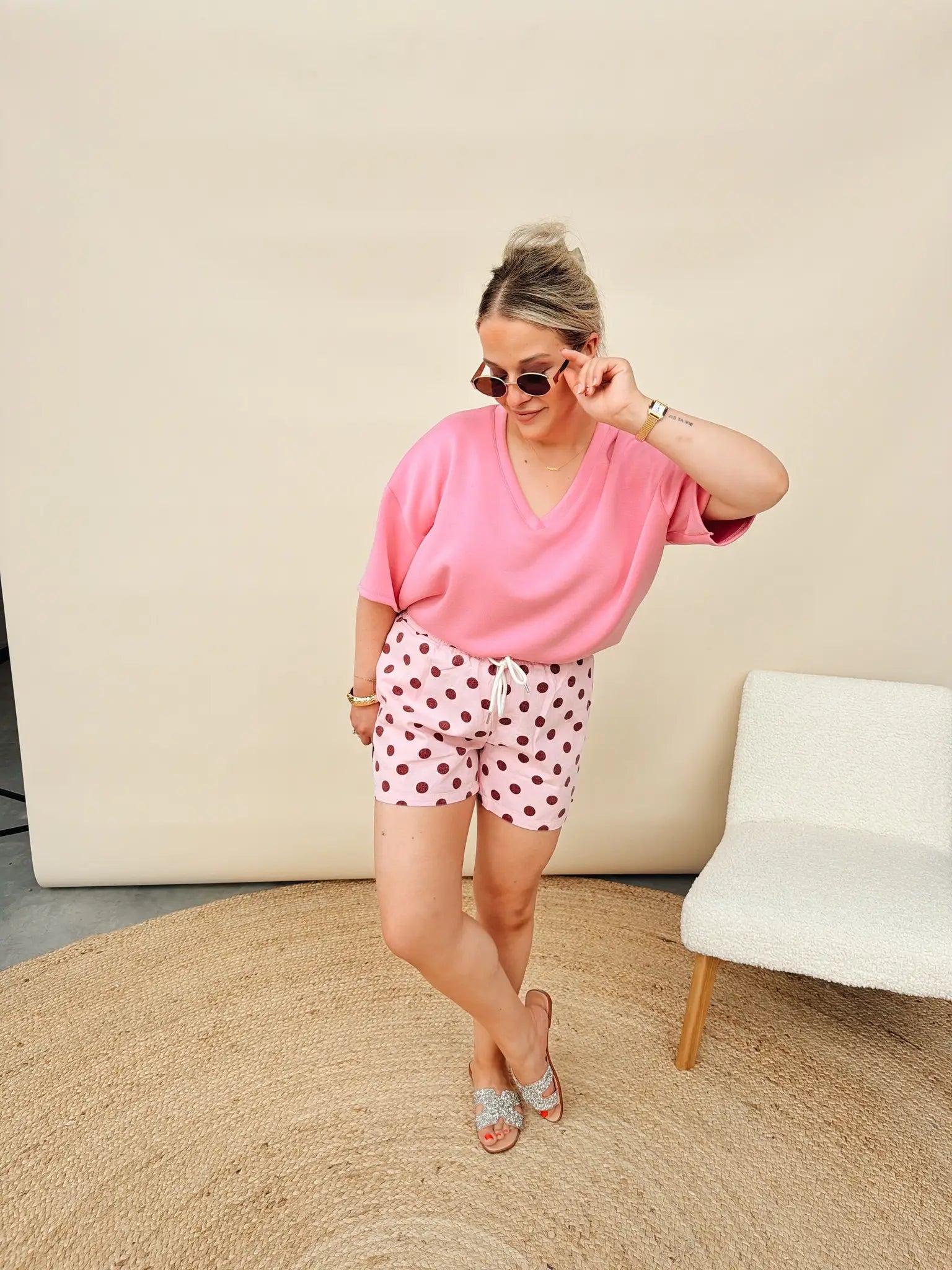 Nina Dot Short Roze