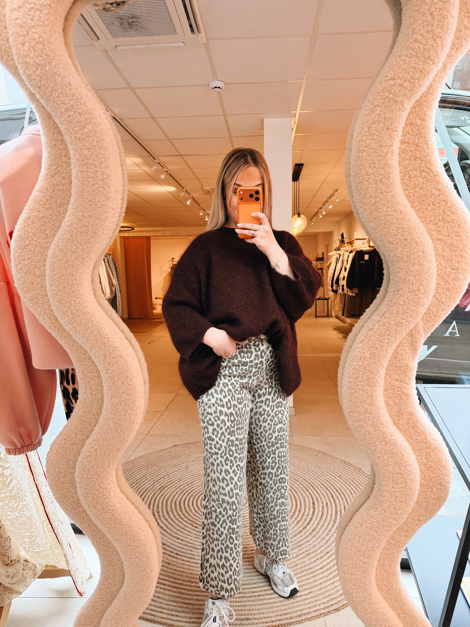 Pepe Wide Leg Cropped Leopard Jeans