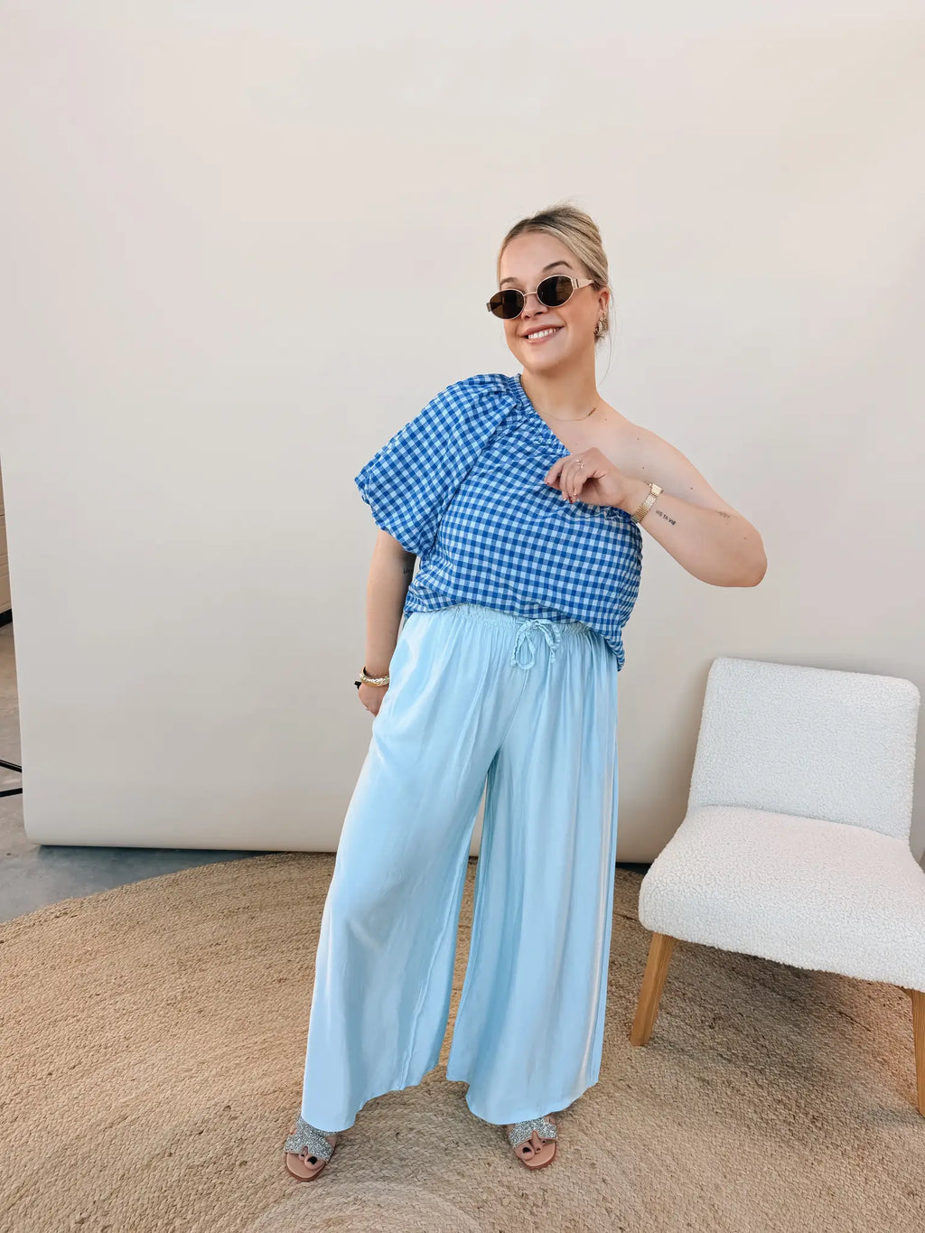 Francien Pantalon Babyblauw