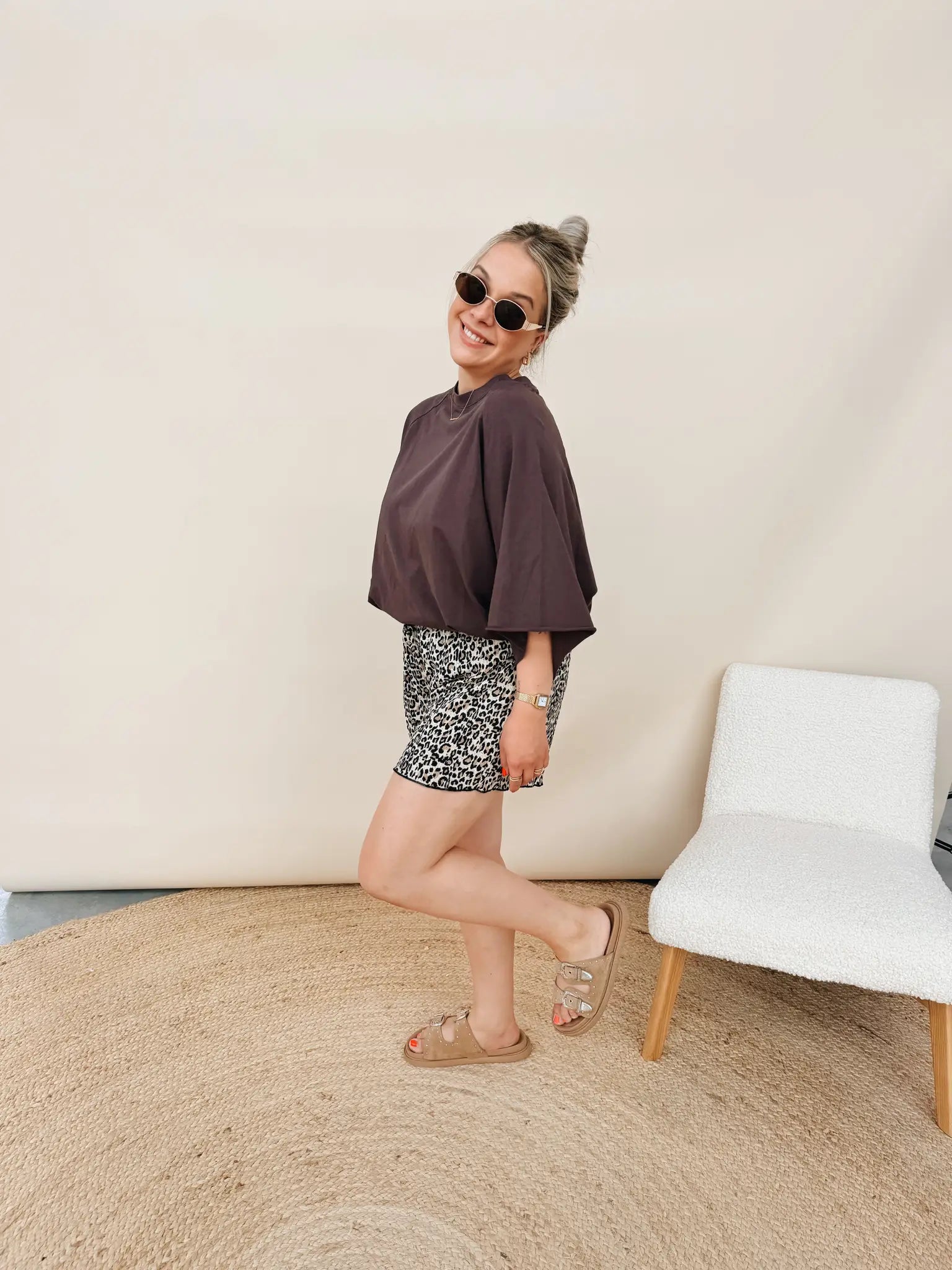 Oona Leopard Short