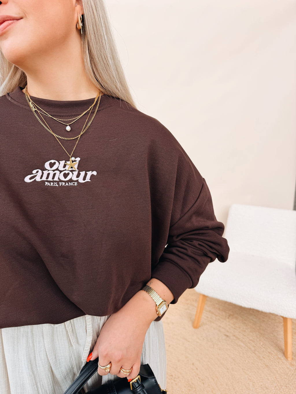 Sweatshirt Oui Amour Choco