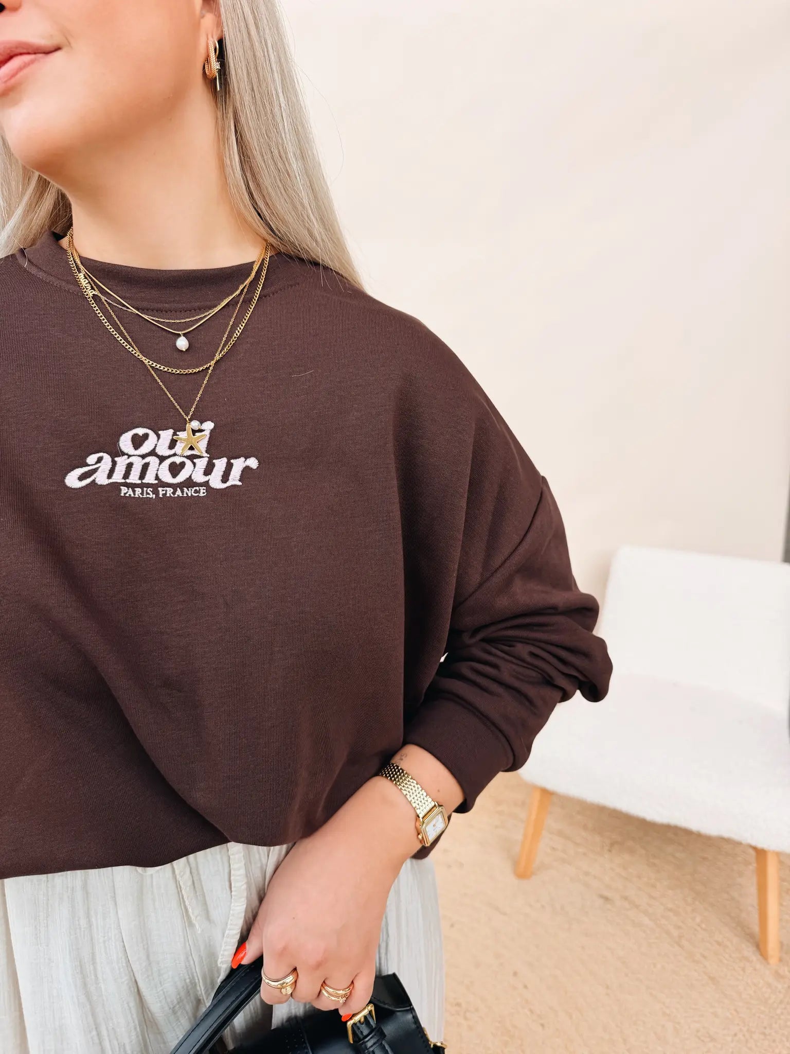 Sweatshirt Oui Amour Choco