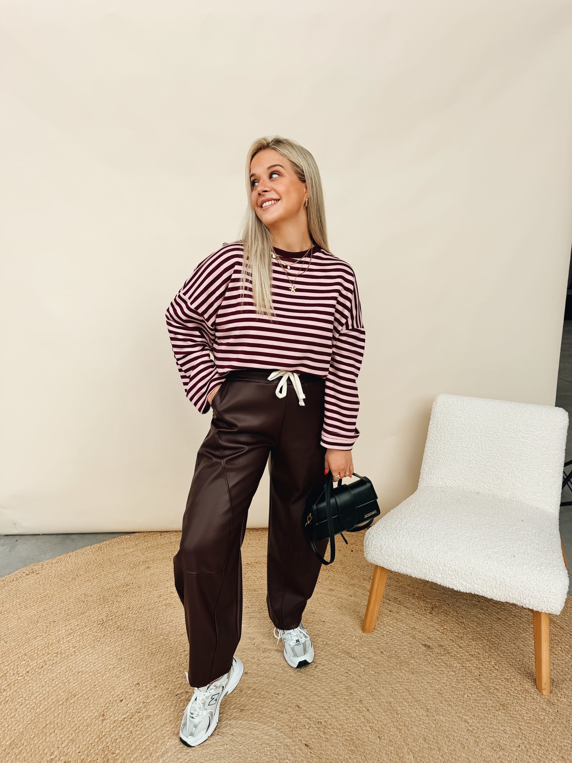 Isaure Striped Top Bordeaux
