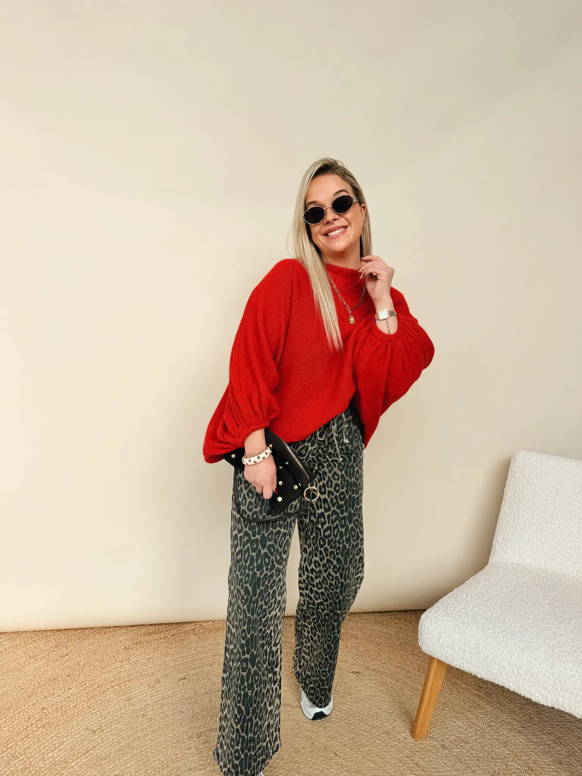 Laura Wide Leg Jeans Leopard