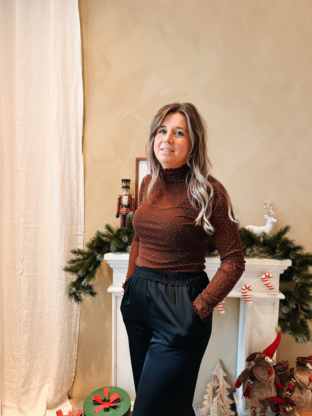 Sien Strass Top Choco