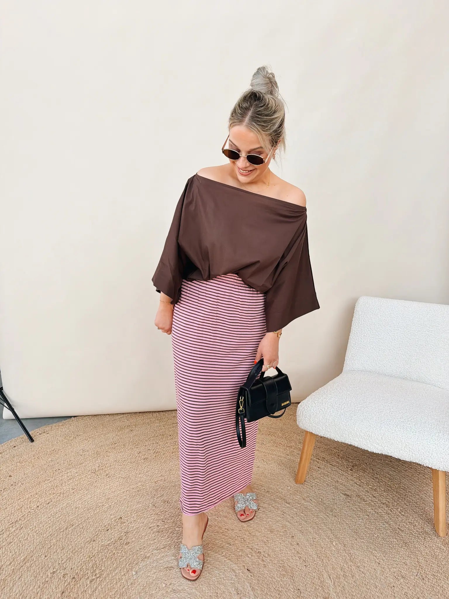 Preza Striped Rok Roze
