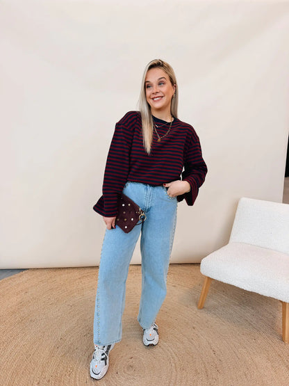 Isa Top Navy/Bordeaux