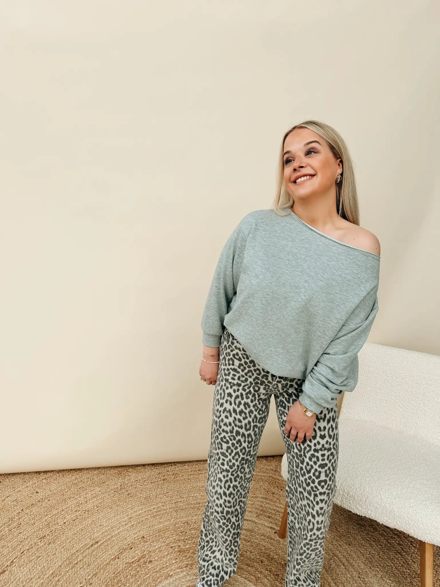 Lynn Leopard Jeans Straight Leg