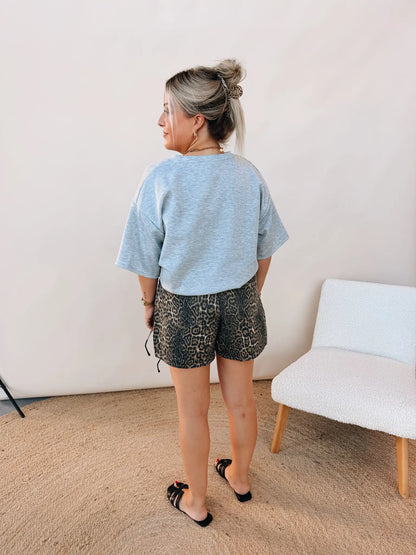 Josephine Leopard Jeans Skort