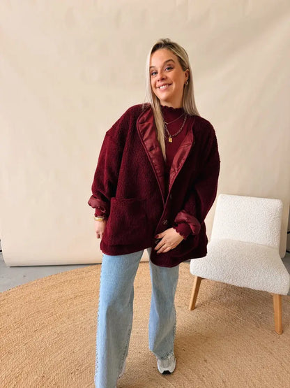 Imke Teddy Jacket Bordeaux