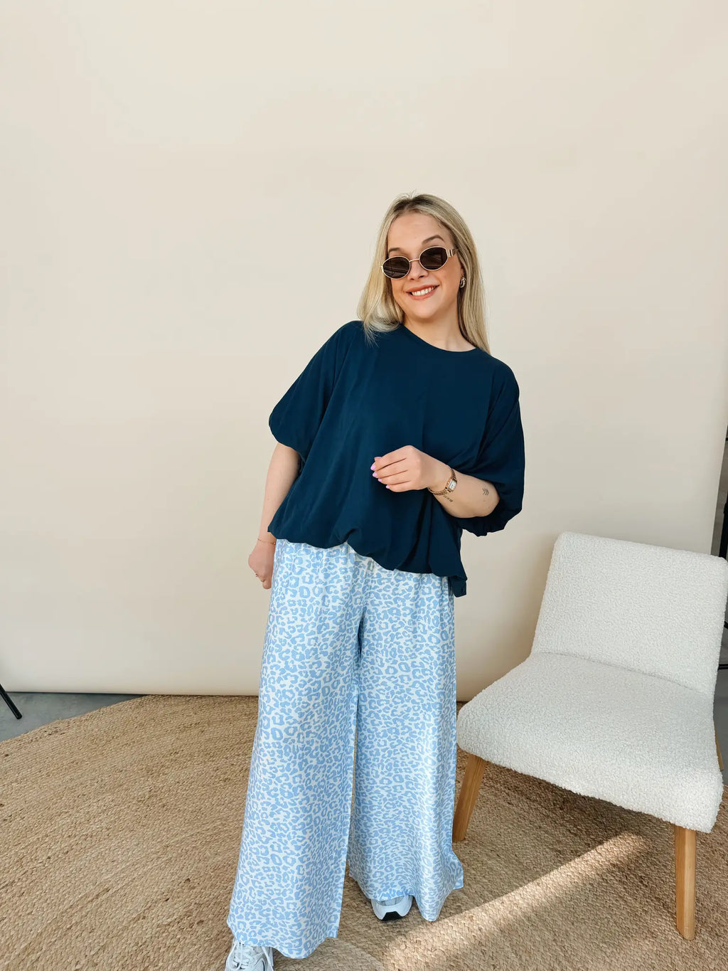 Lenna Top Marineblauw