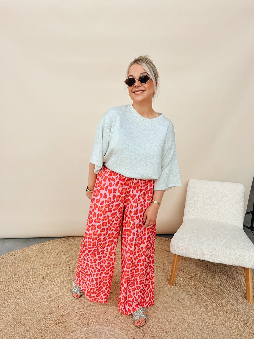 Valerie Leopard Pantalon Fuchsia