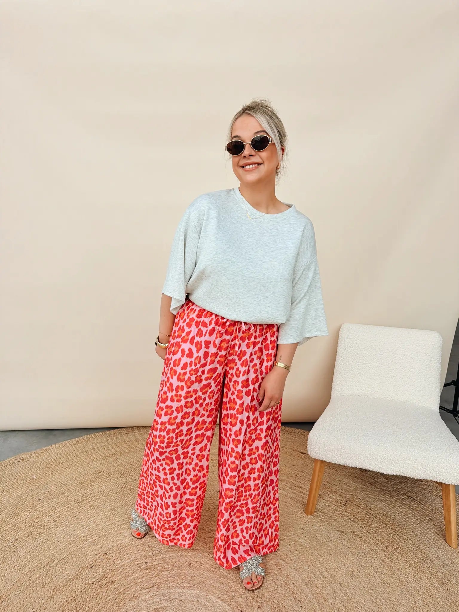 Valerie Leopard Pantalon Fuchsia