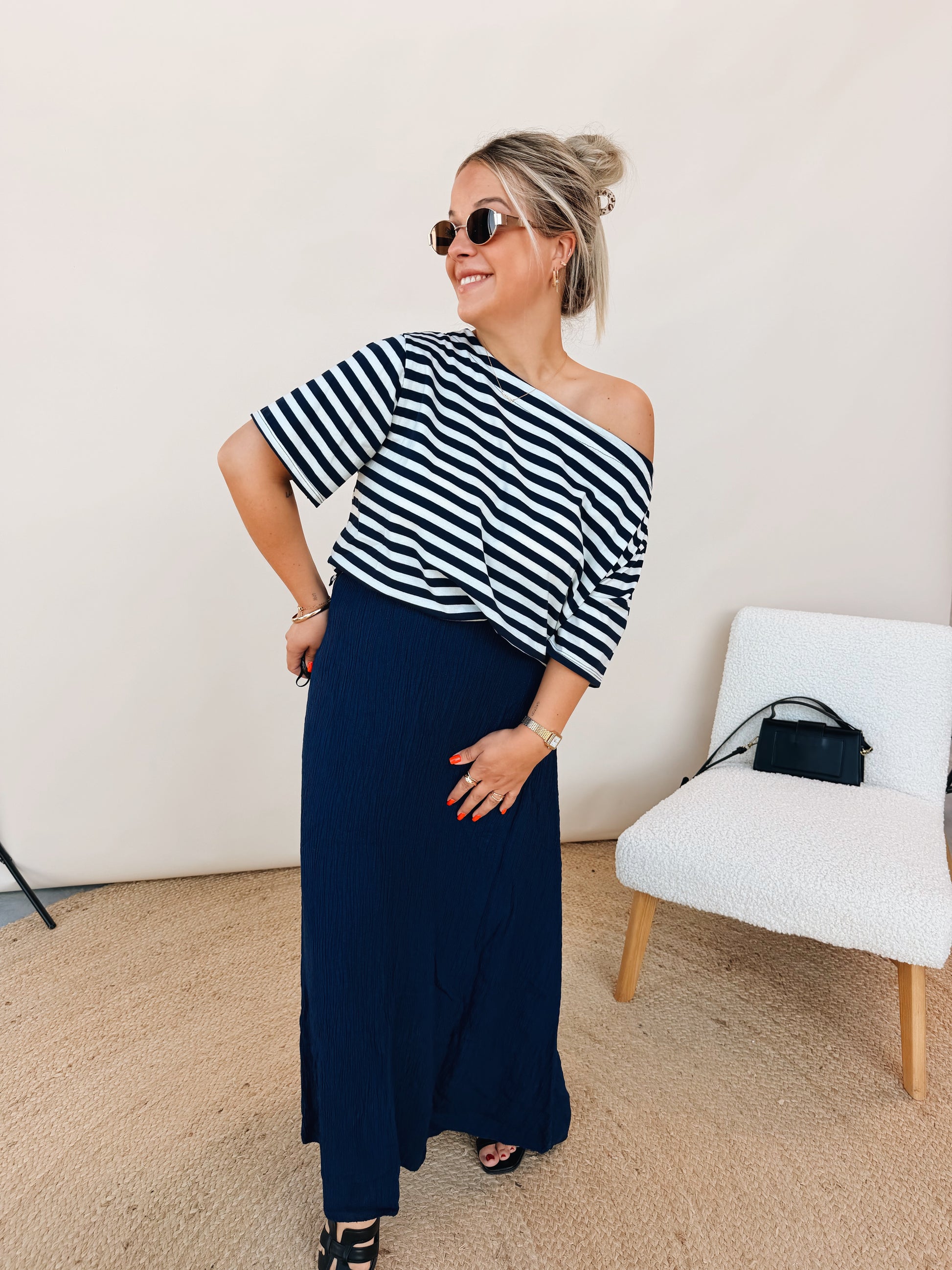 Loret Top Marineblauw