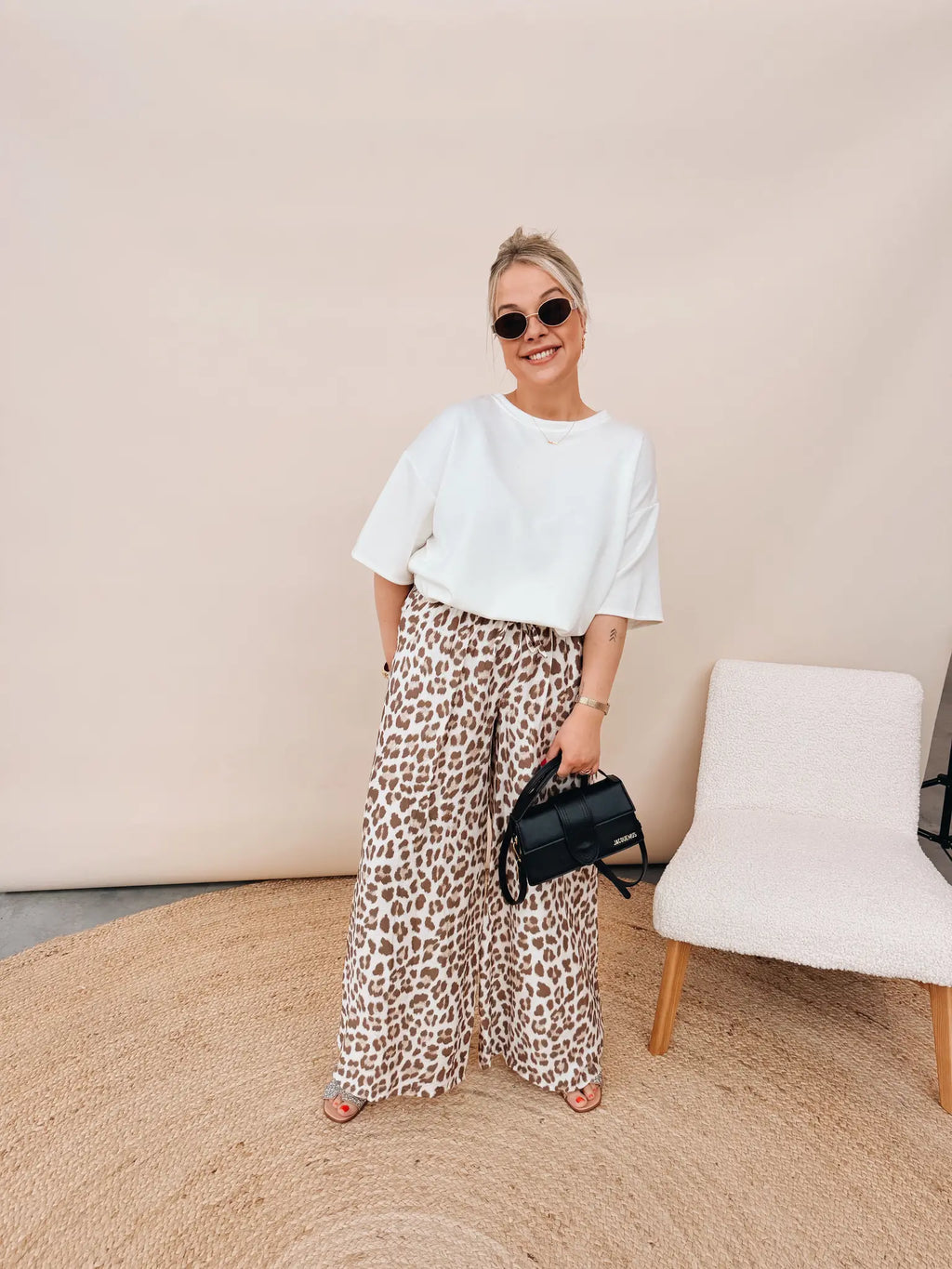 Valerie Leopard Pantalon Taupe