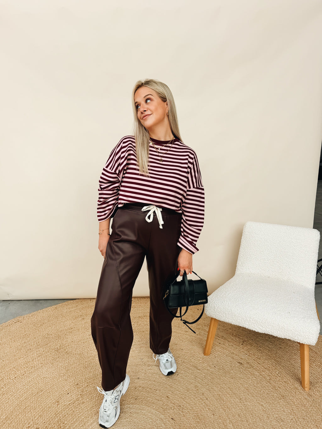 Isaure Striped Top Bordeaux