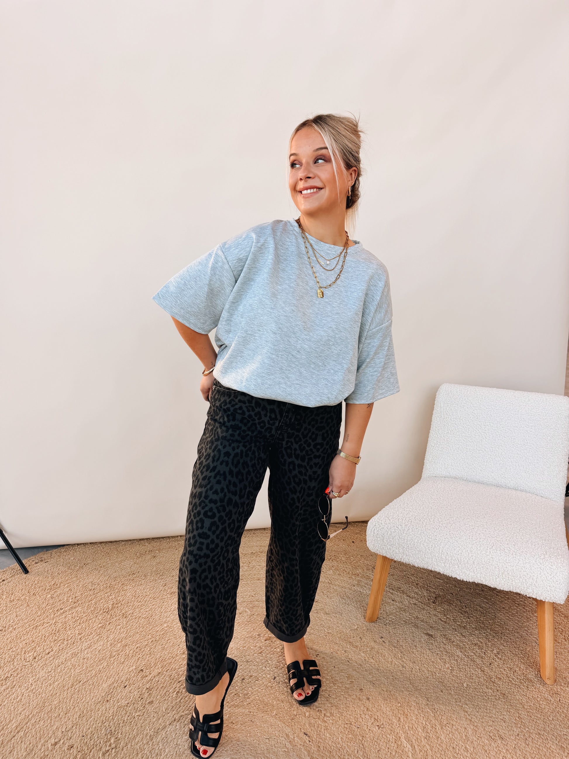 Manon Leopard Balloon Jeans