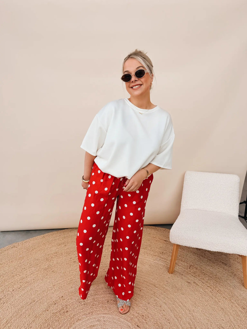 Celeste Dot Pantalon Rood