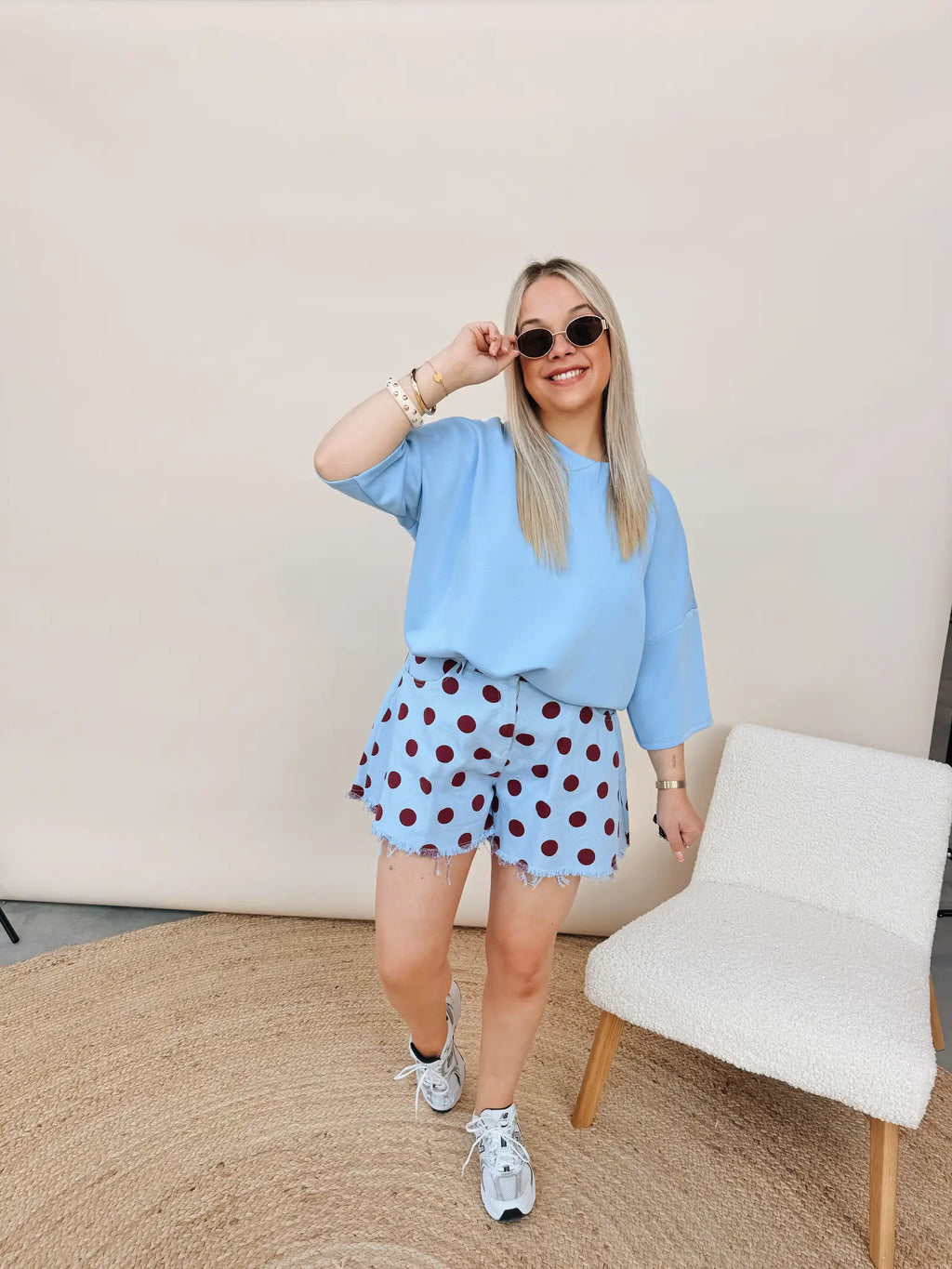 Poppie Dot Short Blauw