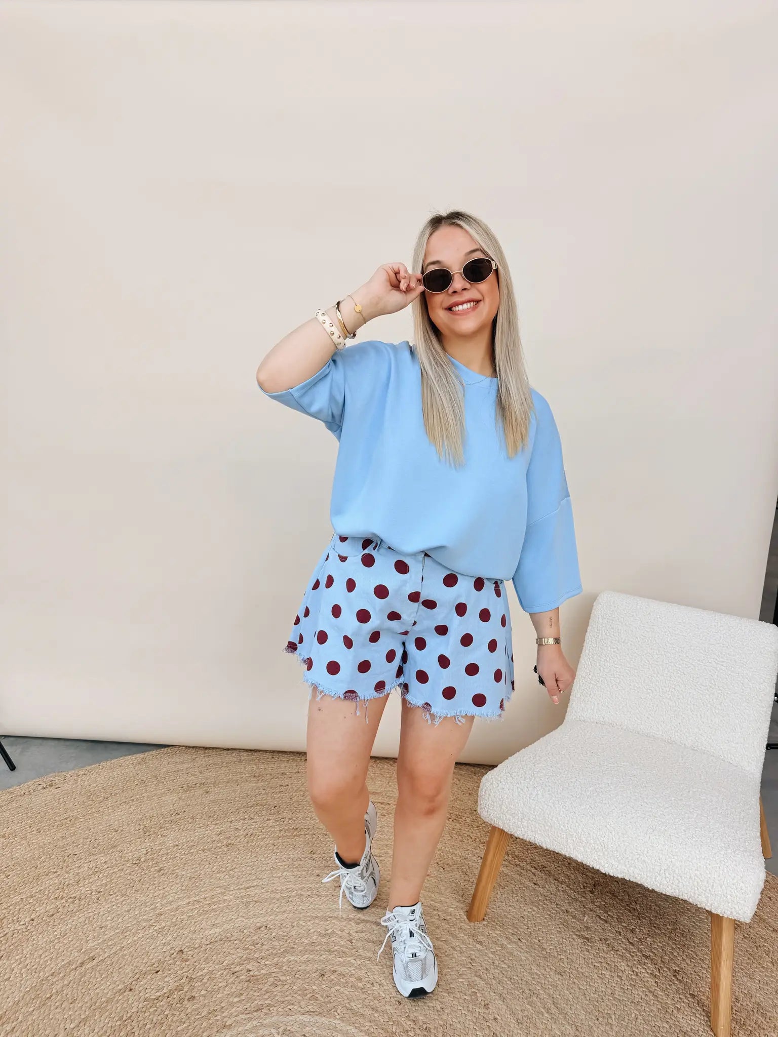 Poppie Dot Short Blauw