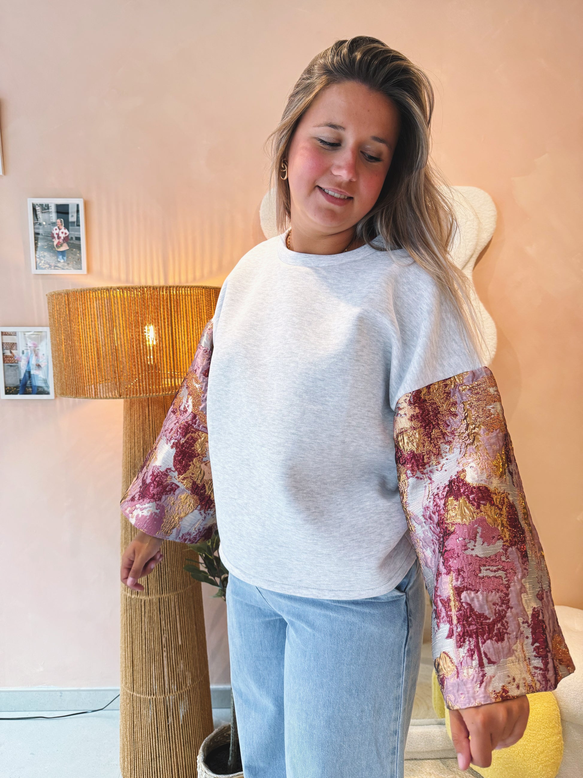 Gabin Top Grijs/Rose