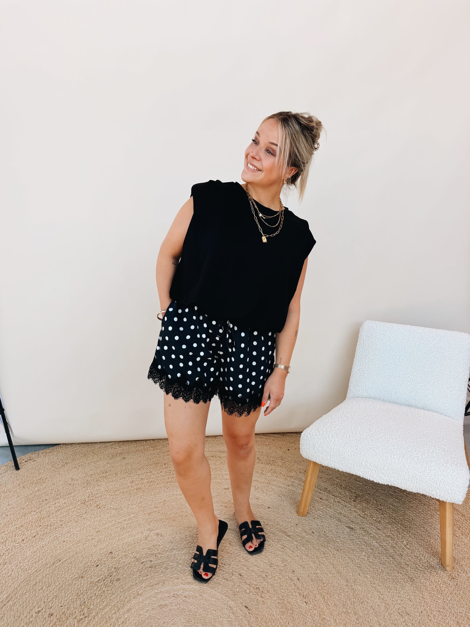 Lucie Dot Short Zwart