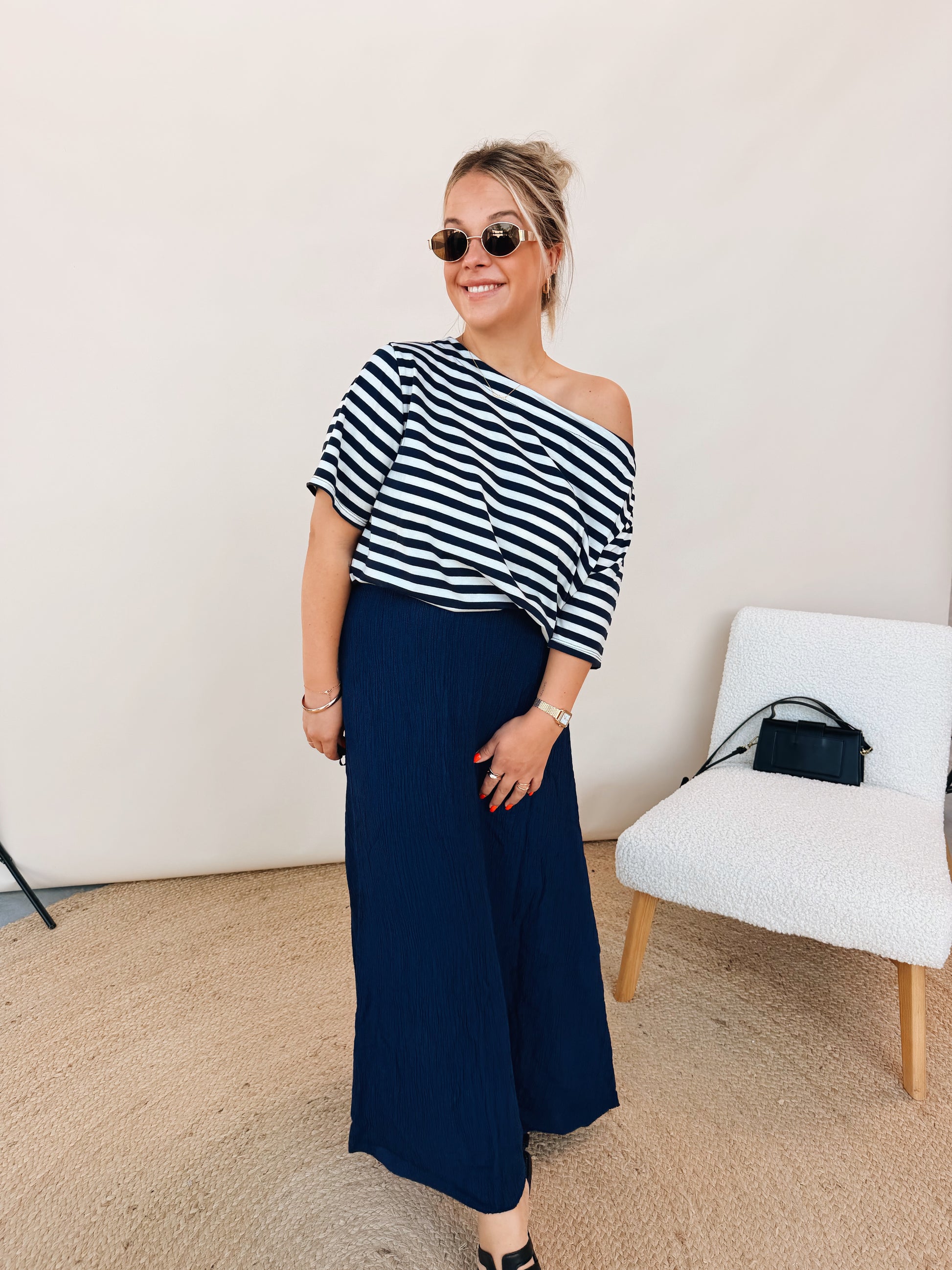 Loret Top Marineblauw