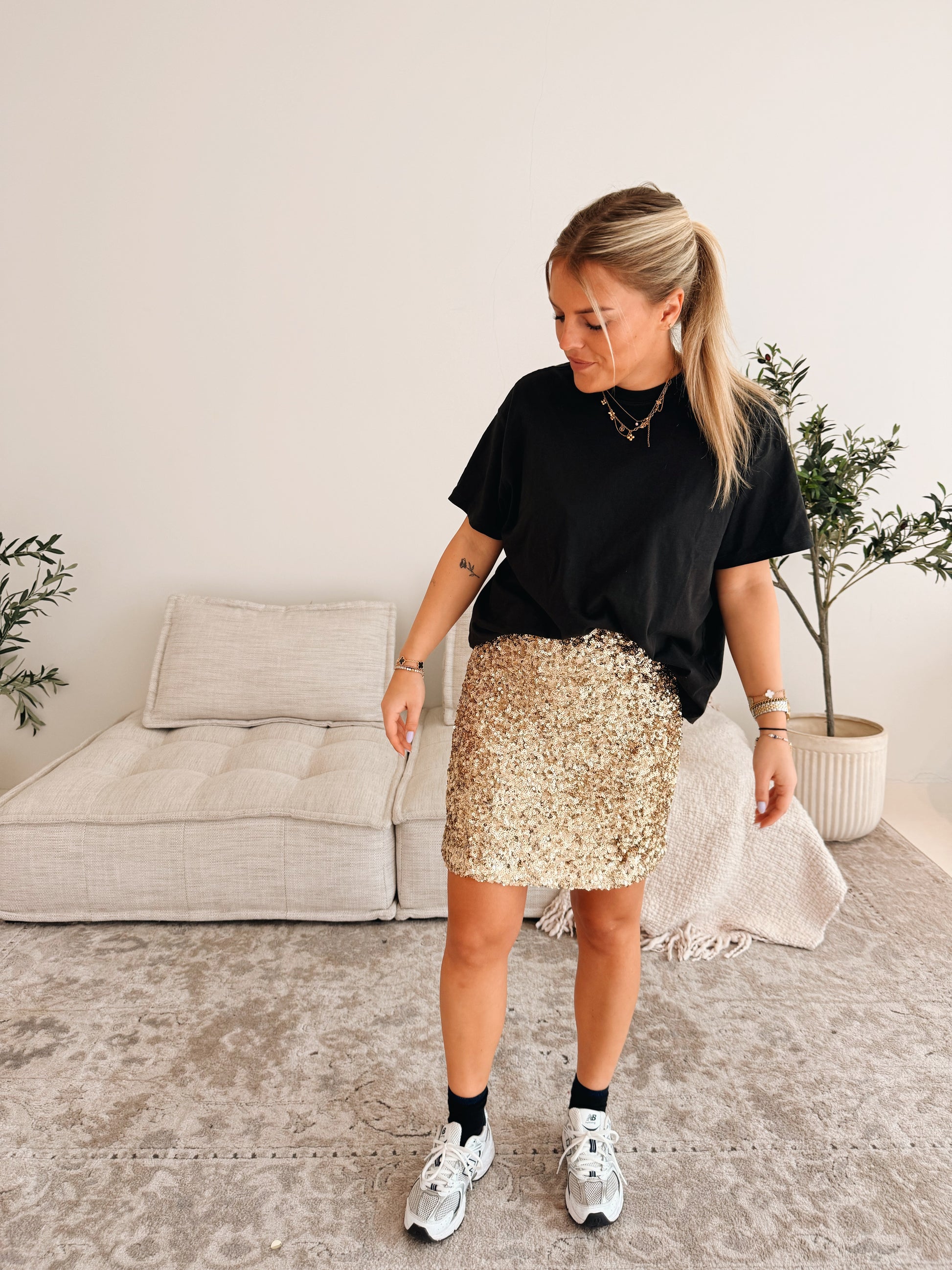 Olga Paillette Rok Golden