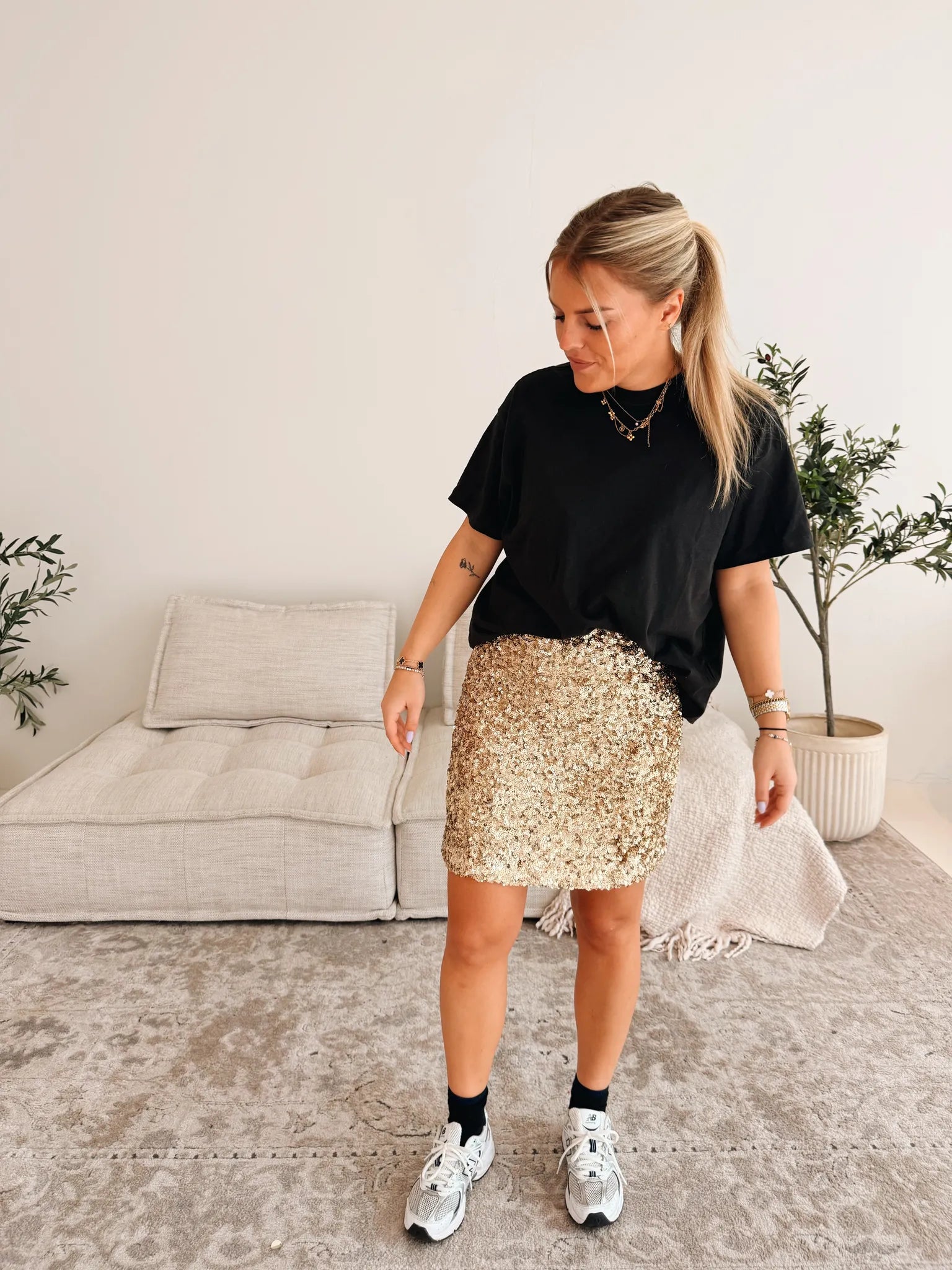 Olga Paillette Rok Golden