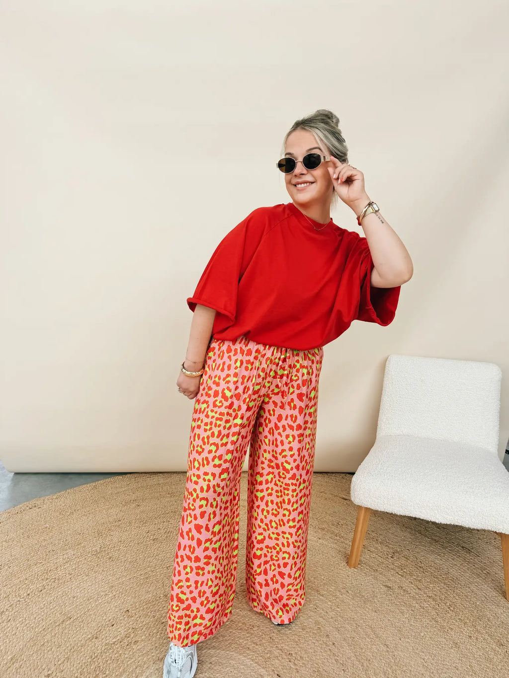 Bea Oversized Shirt Rood