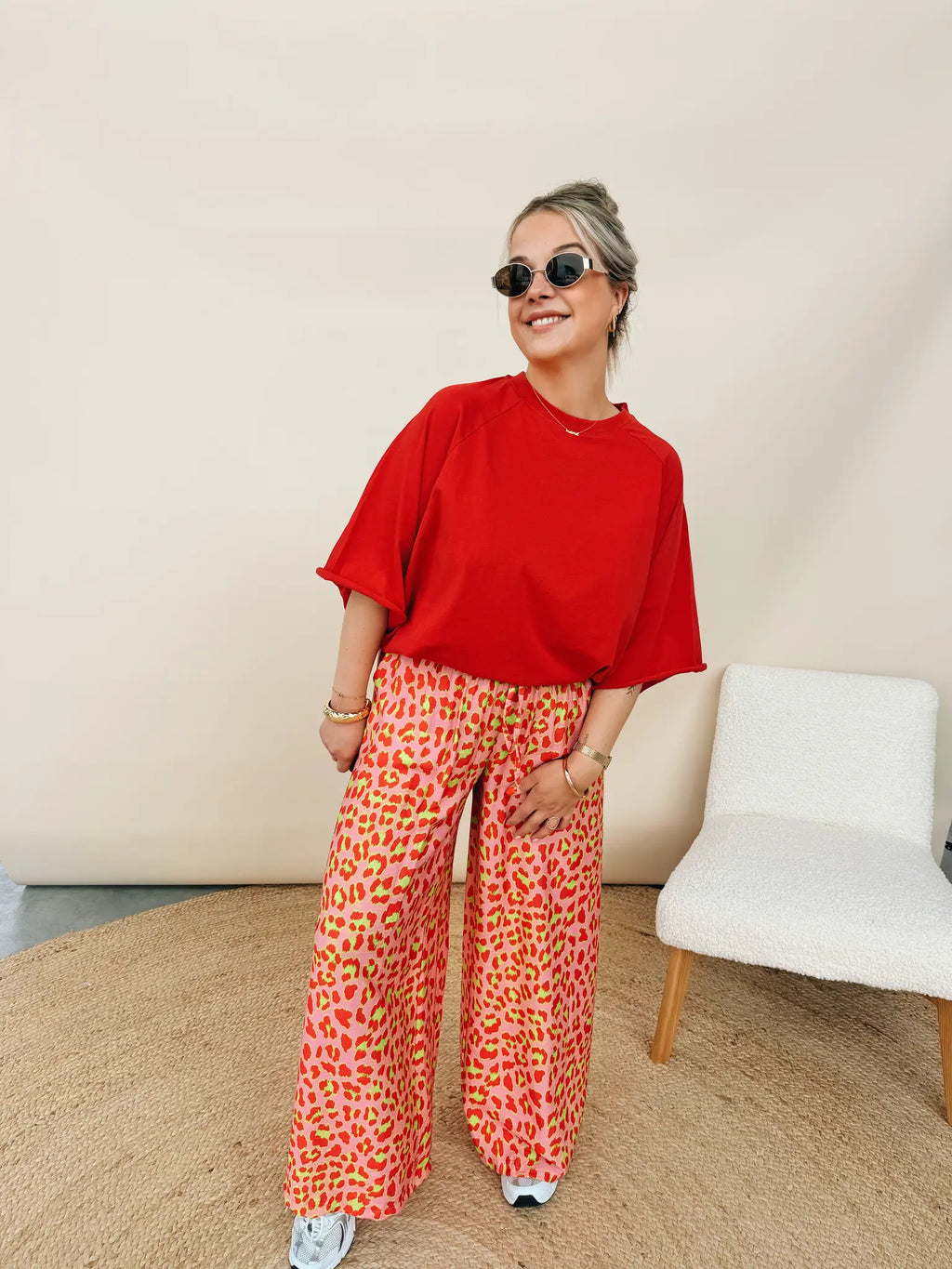 Bea Oversized Shirt Rood