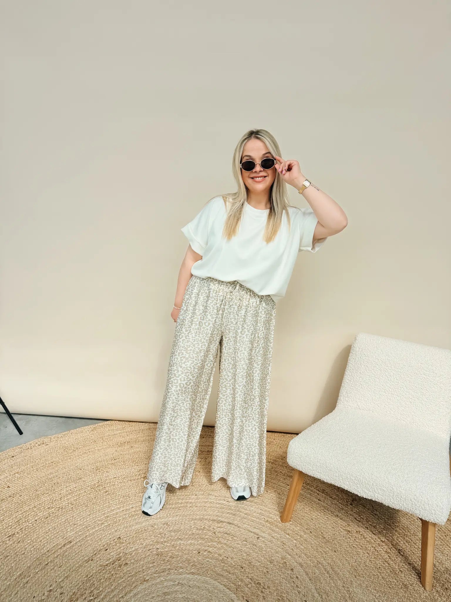 Liora Leopard Pantalon Beige