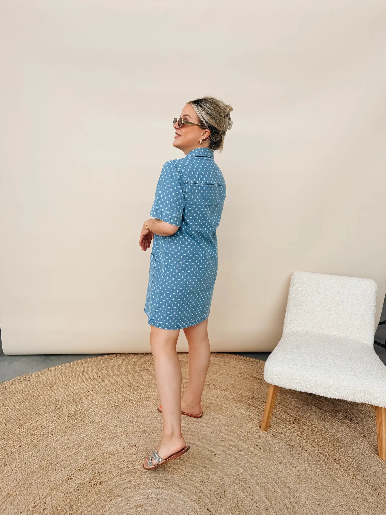Nova Dot Jeans Dress